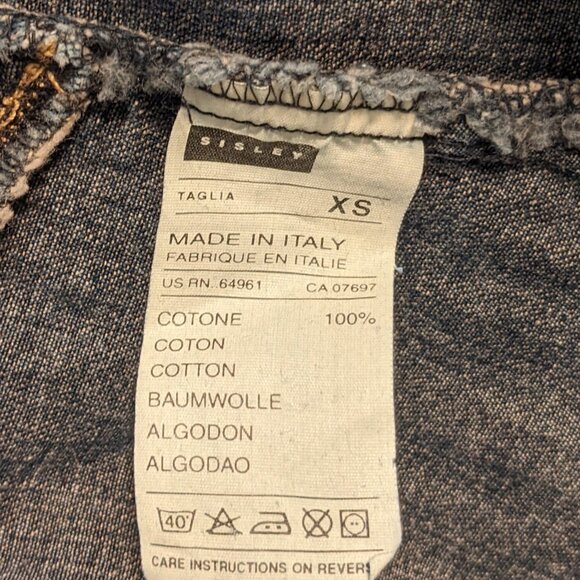 Vintage Sisley Denim Mini open back boyish sexy Dress – Made in Italy – XS - Picture 14 of 14